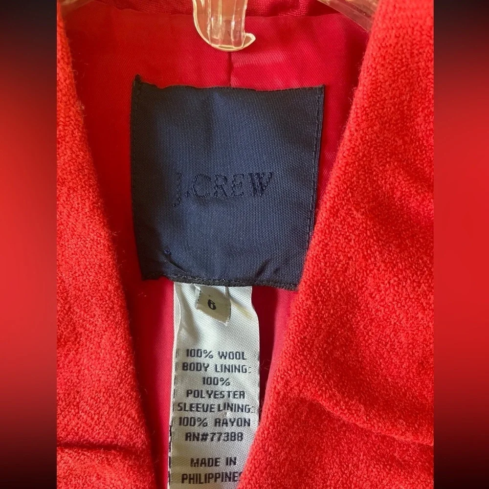 J. Crew Vibrant Red Ruffle Blazer